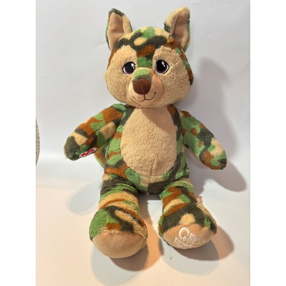 Great Wolf Lodge Camouflage Wolf Plush By Build-A-Bear Workshop 16 Stuffed Anima - Picture 11 of 11